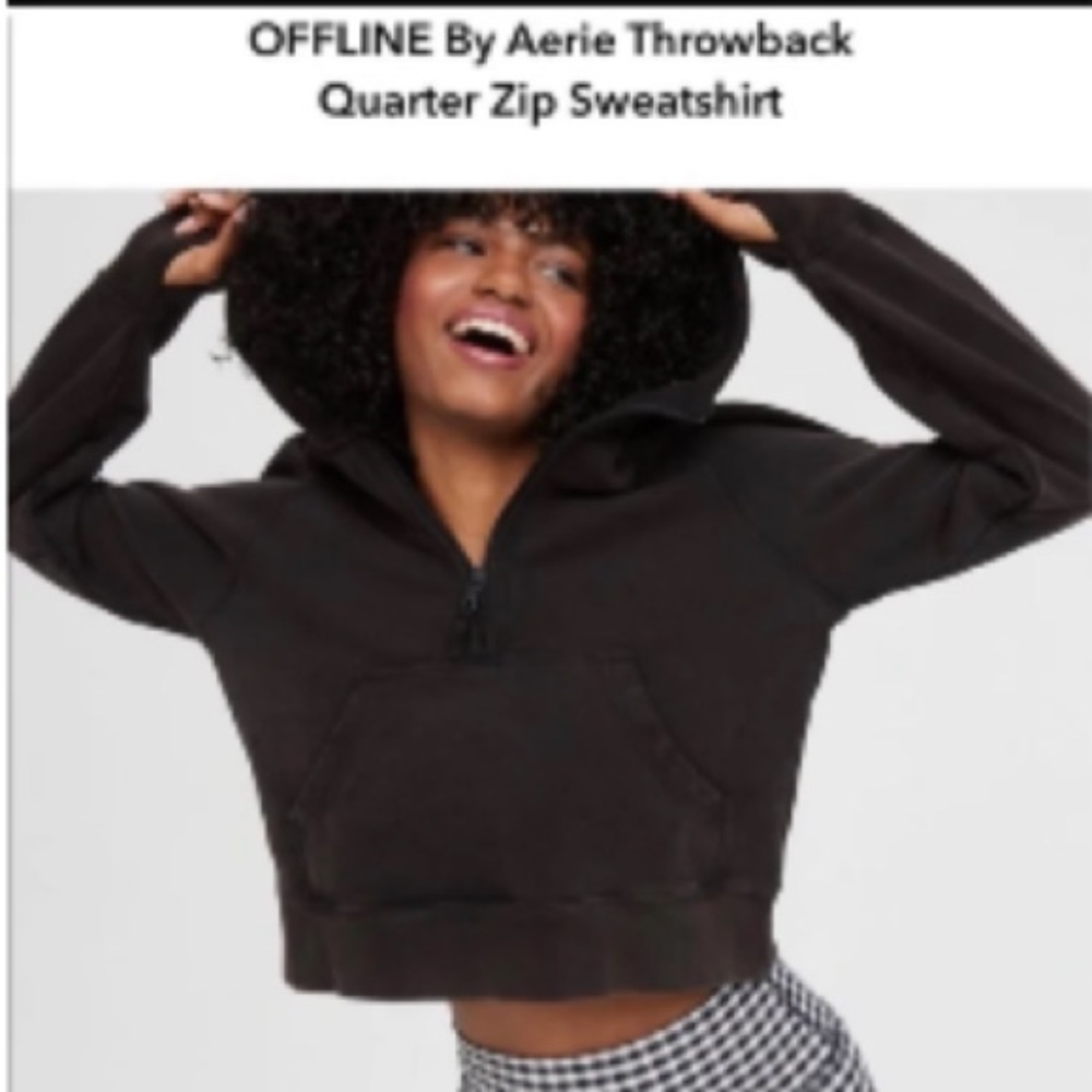 Aerie Offline Quarter Zip Hoodie S NWOT